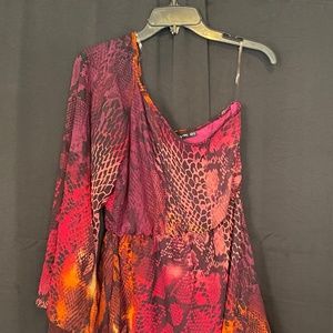 Ruby Rox Women's Medium One Shoulder Multicolor Dress